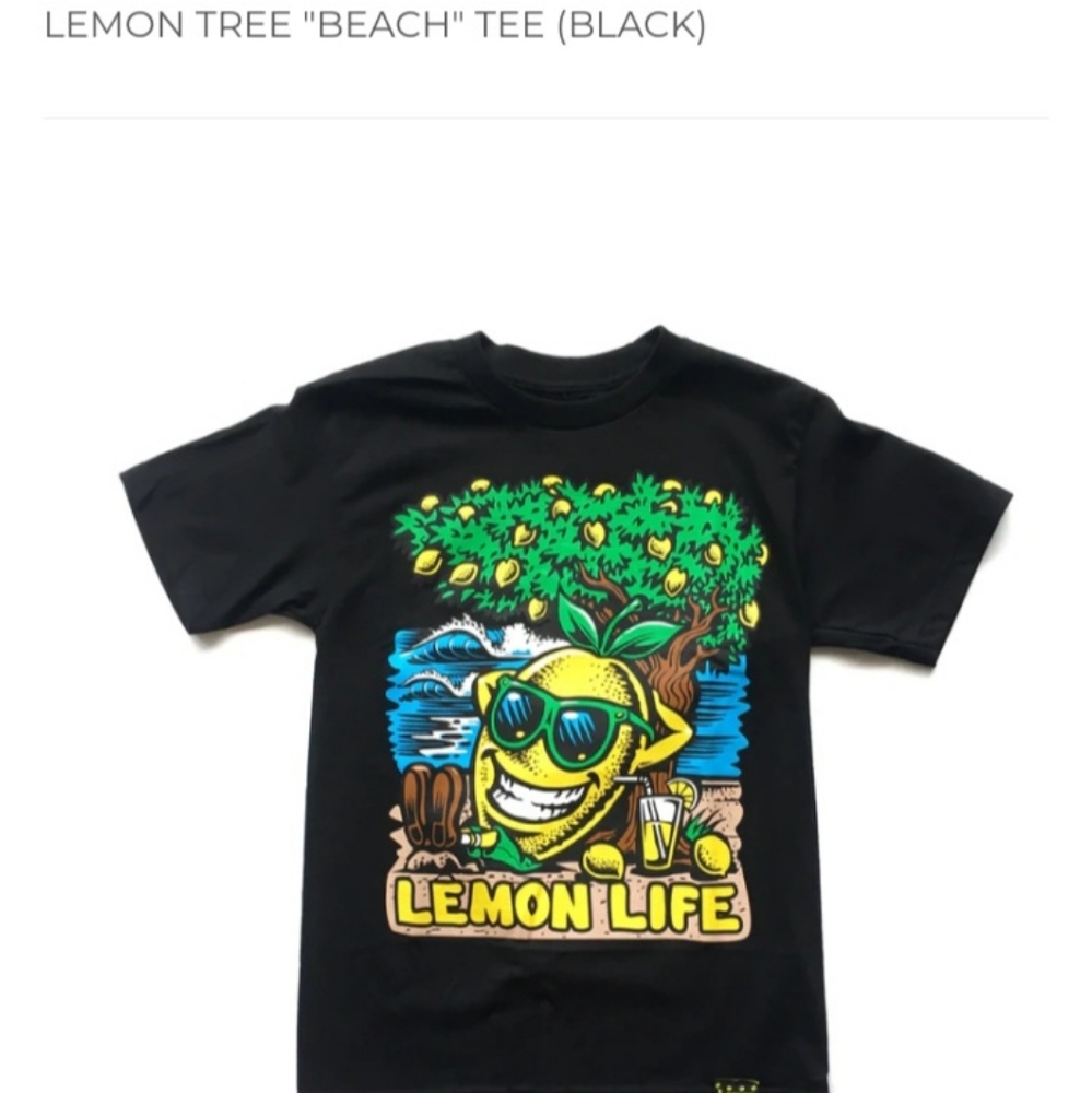 Lemon tree shirt black size large